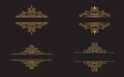 Elegant luxury vintage gold floral frame illustration design template v.1