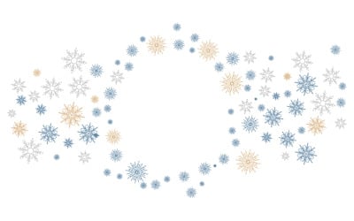 Plantilla de diseño de ilustración de stock de fondo de invierno con copos de nieve v.3