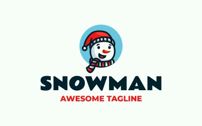 Snowman Simple Mascot Logo 23