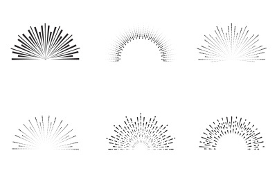 Vintage sunburst. Vector sunburst line icons set illustration V.9
