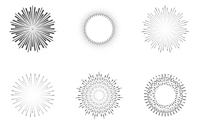 Vintage sunburst. Vector sunburst linje ikoner set illustration V.10