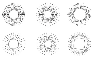 Vintage sunburst. Vector sunburst linje ikoner set illustration V.11