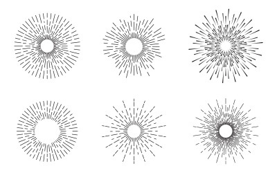Vintage sunburst. Vector sunburst linje ikoner set illustration V.3