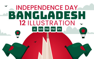 12 Bangladesh självständighetsdagen Illustration