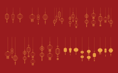 Chinese New Year lantern design element illustration design template