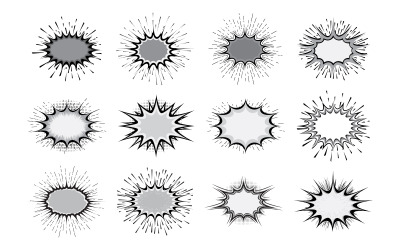 Explosion Popkonst tecknad serie isolerad. Vektorillustration v.2