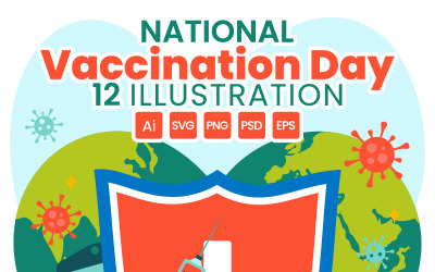 12 nationella vaccinationsdagen vektorillustration