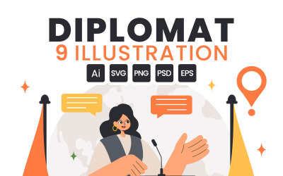 9 Internationell diplomatillustration