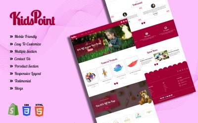 Kidspoint – obchod s dětskými hračkami, responzivní motiv Shopify