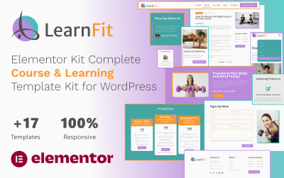 LearnFit - Kit Elementor Kit completo de cursos y plantillas de aprendizaje para WordPress
