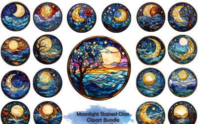 Pacchetto di sublimazione di vetrate colorate al chiaro di luna