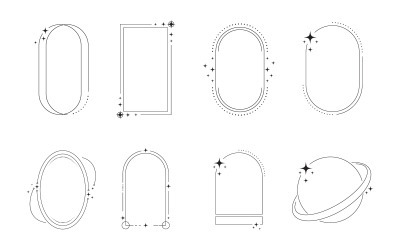 Platt design minimalistisk linjär ram illustration designmall v.2
