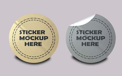 Aufkleber-Mockup-Vorlagendesign 66