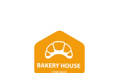 Bakery shop logo icon, with home made croissant