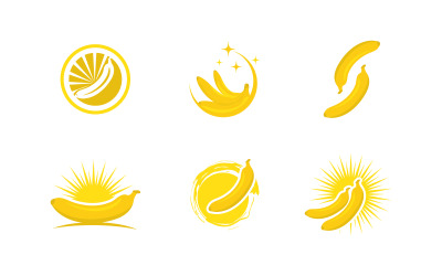 Diseño de ilustración de icono vectorial de plantilla de logotipo de plátano