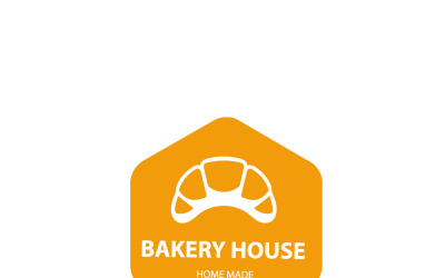 Ikona logo piekarni z domowym croissantem