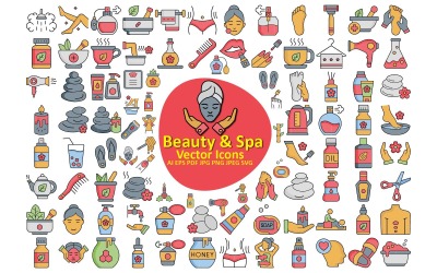 Ikony Urody i Spa: Elegancka Grafika dla Zdrowia i Relaksu