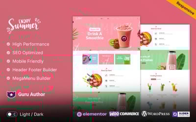 Yaz - Dondurma, İçecek ve Meyve Suları ve Milkshake&amp;#39;ler WooCommerce Wordpress Teması