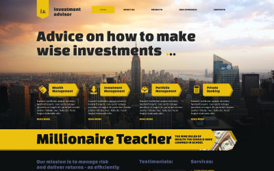 Investeringsföretagets responsiva webbplatsmall