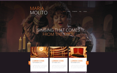 Modèle de site Web élégant de chanteur d&amp;#39;opéra