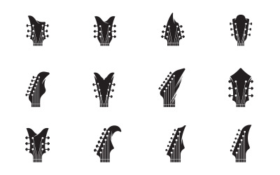 Gitarrhuvud, allmänt gitarrhuvud, musikinstrument, abstrakt musiksymbol v.2