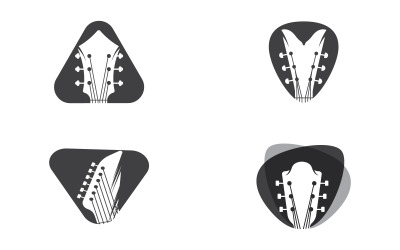 Gitarrhuvud, allmänt gitarrhuvud, musikinstrument, abstrakt musiksymbol v.3
