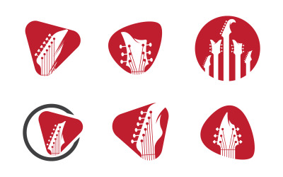 Gitarrhuvud, allmänt gitarrhuvud, musikinstrument, abstrakt musiksymbol v.4