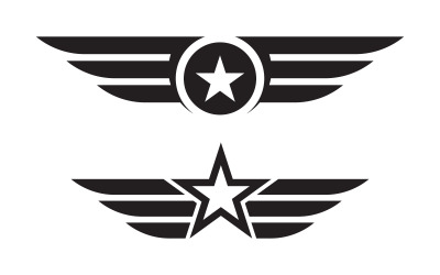 Militära märken ikoner. Svart platt design. Vektor Illustration. lagerillustration v.3