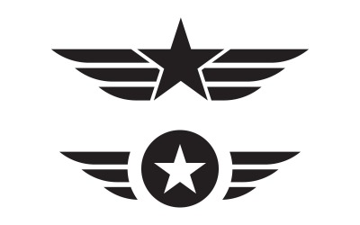 Military Badges Icons. Black Flat Design. Vector Illustration. stock illustration v.2