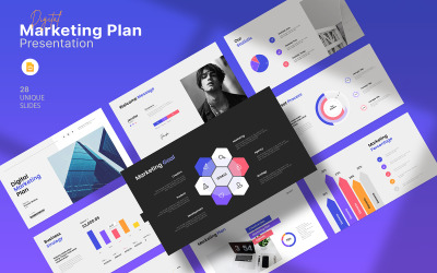 Modèle de présentation Google Slides pour un plan de marketing numérique
