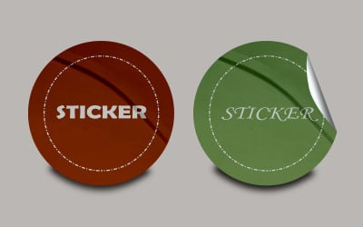 Sticker Mockup Template Design 73