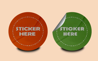 Sticker Mockup Template Design 74