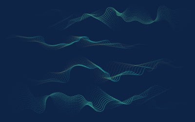 Abstract digital wave with dot particles. Vector illustration design template v.3