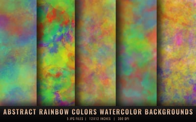 Abstract Rainbow Colors Watercolor Backgrounds