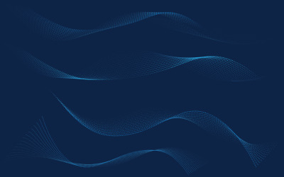 Abstrakt digital våg med punktpartiklar. Vektorillustration designmall v.4