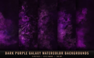Акварельные фоны Dark Purple Galaxy