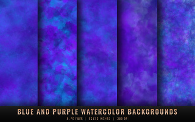 Blue and Purple Watercolor Backgrounds