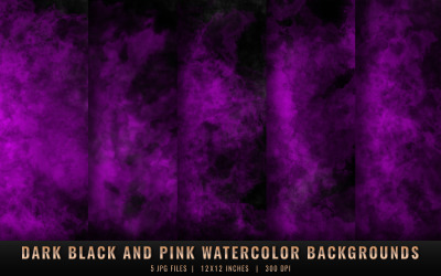 Dark Black and Pink Watercolor Backgrounds