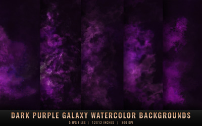 Dark Purple Galaxy Watercolor Backgrounds