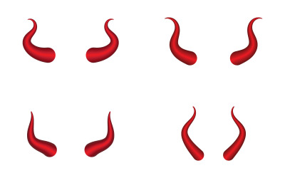 Devils Horns isolerade på vit bakgrund Evil Horns Vector illustration designmall v.1