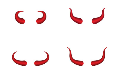 Devils Horns isolerade på vit bakgrund Evil Horns Vector illustration designmall v.4