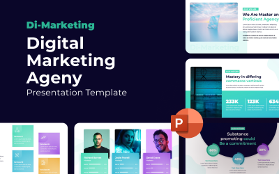 Di-Marketing - PowerPoint-Vorlage für eine digitale Marketingagentur