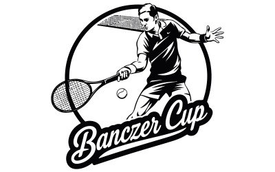 Ein schwarz-weißes Logo für das Tennisturnier