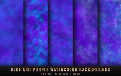 Fondos de acuarela azul y morado