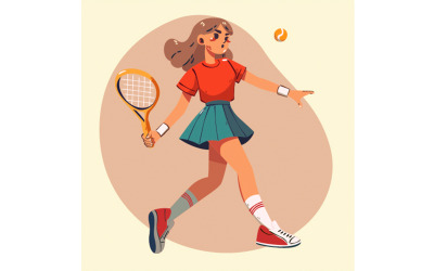 Handritad kreativ tennisillustration