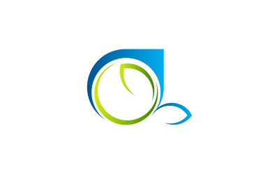 Modèle de conception de logo de feuille abstraite.