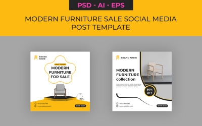 Modello di progettazione post social media vendita mobili moderni 2