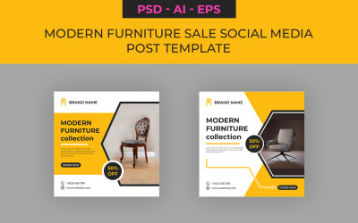 Modern Furniture Sale Social Media Post Design Template 4