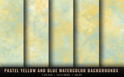 Pastel Yellow and Blue Watercolor Backgrounds