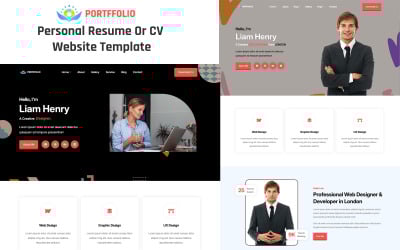 Portffolio - Osobní životopis nebo šablona HTML webových stránek CV